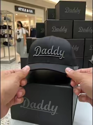 Daddy Embroidered Trucker Hat (M) ##mensfashion##hat##streetwear##truckerhat##snapback