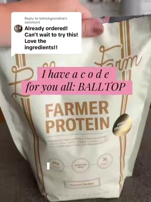 Replying to @toktokgrandma THANK YOU! Here’s a c o d e for everyone!  #ballerinafarm #farmerprotein #grassfedwhey #bovinecolostrum #collagenpeptides 