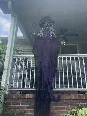 Make your Halloween display the talk of the neighborhood with this 12-Foot Hanging Witch! Featuring glowing LED eyes, creepy witch cackles and sounds, and an oversized design that creates a spine-chilling entrance, this animated Halloween decoration is perfect for porches, trees, garages, haunted houses, and yard displays. Easy to hang and guaranteed to grab attention, it's the ultimate spooky décor for anyone who loves to go all out for Halloween. 🎃👻 #HalloweenDecor #Halloween2026 #SpookySeason #halloween #halloweendecorations   