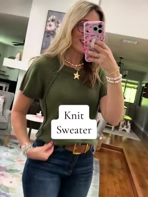 The perfect crochet knitted sweater to transition into fall. I’m 5’7” 140 in a small. @Yeokou 