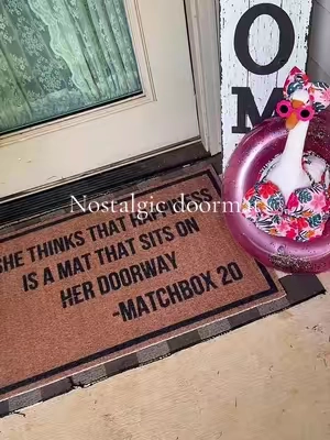 The feeling of nostalgia just gives me a dose of dopamine 🤍 #nostalgia #matchbox20 #doormat #tiktokshopsummersale #tiktokmademebuyit 