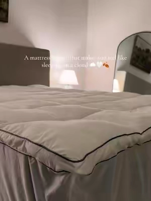 The coziest sleep ever ☁️🤎 #mattresstopper #cozybedroom #sleepbetter #bedroomessentials #sleeptok 