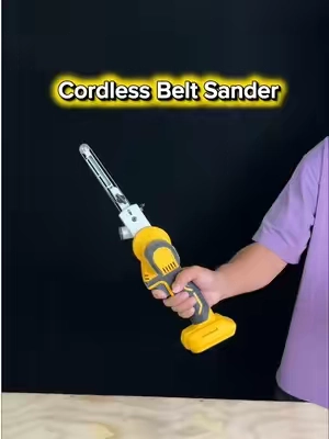 Stop sanding by hand - this cordless belt sander does the work for you.✨#ecarke #cordless #beltsander #dewalt #powertools 