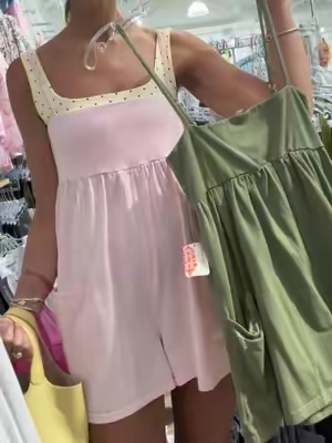 FP vs TikTok shop! I’m not paying $70 for a romper! 95% cotton too, and a steal of a price!!!! I’m 5’8 135lbs wearing a small. #romper #lookforless #affordablefashion @YeeZaa 