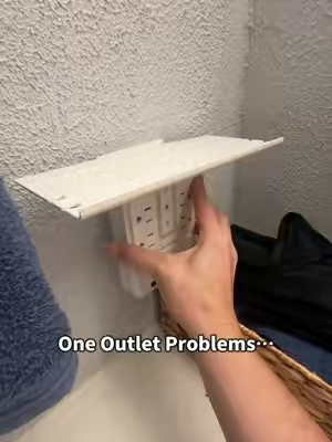From one outlet to nine plug-ins with his outlet extender wall surge protector that has a nightlight and a shelf built-in! #OutletExtender #PowerStrip  #ChargingStation #SurgeProtector 