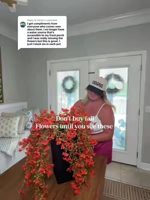 Replying to @blulyt agree!! These are so pretty! I love no maintenance flowers! They stay pretty 24/7! #fallflowers #falldecor #artificialflowers #flowers #holidaydecor 