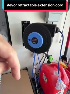 Tired of extension cords turning into a tangled mess every time you need power? This VEVOR 50-foot retractable extension cord reel keeps your garage or workshop organized while putting power exactly where you need it. Just pull out the length you need, and when you’re finished, the automatic rewind neatly stores the cord away. The swivel wall mount makes it easy to reach your work area from different angles, making it a great addition to garages, workshops, sheds, or home projects. Whether you’re using power tools, charging equipment, or tackling weekend repairs, this cord reel helps eliminate clutter and keeps your workspace looking clean. The 50-foot model is featured here, but VEVOR also offers additional cord lengths to fit different workspaces and needs. #ExtensionCord #CordReel #GarageOrganization #WorkshopTools #TikTokShop