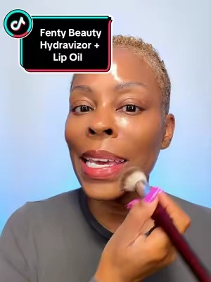 The easiest everyday glow. ✨ Lightweight skin, juicy lips, and you’re out the door. 💛 @Fenty Beauty  #FentyBeauty #MatureSkin #BeautyOver50 #Hydravizor 