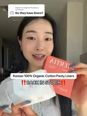 Replying to @Virginia Rosales AFTER 3 MONTHS, they are finally back!! Stock up before they are gone again @INERTIA US #inertia #koreanpads #pantyliners #organiccotton #tiktokshopsummersale best korean organic cotton panty liners 🩸❤️