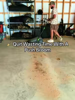 If you’re still sweeping your shop with a push broom, you’re making life harder than it has to be. This thing picks up dust, sawdust, grass, gravel, and dirt in one pass. 👊 #tiktokshop #vevor #garage #workshop #shoptools