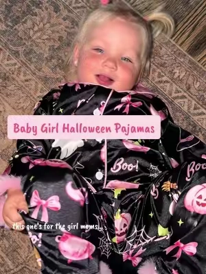 the cutest baby girl halloween pajamas 👻 #BabyGirl #ToddlerFashion #MomLife #Halloween #Pajamas 