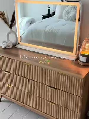 elevated my bedroom by 100 #dresser #bohodecor #bedroomfinds #bedroomdresser #bedroomfurniture 