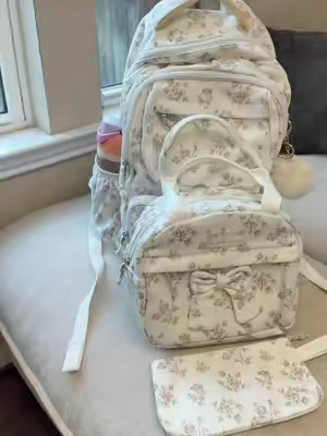 How cute is this corduroy three-piece backpack set!!! #CorduroyBackpack #BackpackSet #BackToSchoolShopping #kidsbackpack #BookBag