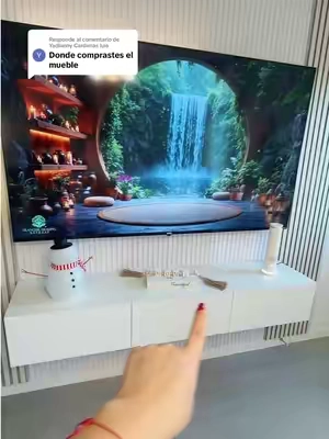 Respuesta a @Yadianny Cardenas luis  FUFU&GAGA Floating LED TV Stand for TVs up to 70", Wall Mounted Wood Media Console with Glossy Surface & 44 Color LED Lights @@FUFUGAGA##tv##tiktokshopsummersale##tiktokshopcreatorpicks##SummerVibes