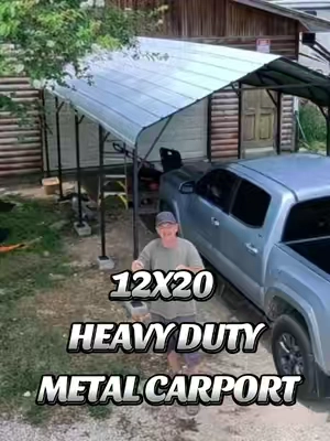 12x20 FT Heavy-Duty Metal Carport! Built with a galvanized steel roof, powder-coated steel frame, and reinforced base for superior strength, this outdoor car shelter offers excellent protection from sun, rain, rust, and harsh weather. Perfect for cars, trucks, boats, tractors, RVs, and outdoor equipment, it also doubles as a covered space for parties, events, and storage. Easy to assemble and designed for long-lasting durability, it's the ideal outdoor shelter upgrade for any property. #MetalCarport #Carport #CarShelter #OutdoorStorage #Garage #BoatStorage #RVLife #TruckAccessories #HomeImprovement #Backyard #HeavyDuty #OutdoorLiving #diy #TikTokShopCreatorPicks