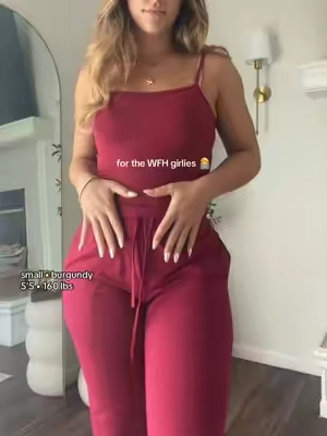 small (I’m usually a medium idk why I got a small but def stick with your normal size here) • burgundy • 5’5 • 160 lbs #wfhoutfit #cozyoutfit #2pieceset #tiktokshopcreatorpicks #tiktokshopsummersale 