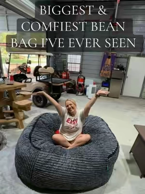 Had to make my husband model with me on here to show y’all how freaking big and cozy this thing is! The video doesn’t even do it justice! We LOVE IT! #tiktokshopsummersale #tiktokmademebuyit #beanbag #hugebeanbag @LIKIMIO Furniture 
