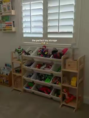 an organized playroom 🧸🪀#toystorage #playroom #playroominspo #organization #organizedhome 