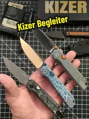 The Kizer Begleiter is a clean, lightweight EDC that's easy to carry every day. It features a 2.97" blade in either BD1N or S35VN steel and has a 7.03" overall length.  #Kizer #Begleiter #EDC #PocketKnife #EverydayCarry 