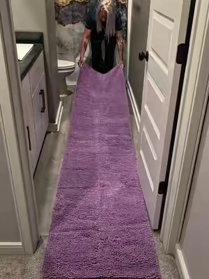 Replying to @lunaj323 They got quite a long narrow bathroom 😂 @Muddy Mat   #muddymat #runnerrug #runnerrugs #washablerug #washablerugs 