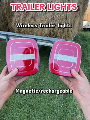 Check out these wireless/rechargeable/magnetic trailer lights! #trailer #lights #hazards #trailerlights