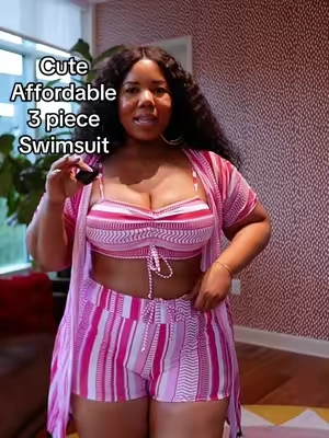 Cute, affordable, 3 piece swimsuit.  #3pieceswimsuit #swimsuit #tiktokshopcreatorpicks #affordableswimsuit #tiktokshopsummersale 