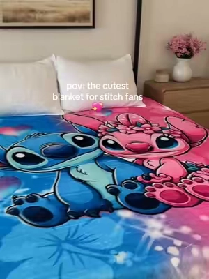 the cutest way to stay cozy if you love stitch 🌸✨ #stitch #stitchcollection #cozyblanket #stitchlover #blanket 