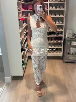 So stunning!!!! Loving the attention to detail on this dress🤍 the type of dress where you would think you spent hundreds on!!! #whitelacedress #bridaltiktok #engagementphotoshoot #bridalera #tiktokmademebuyit 