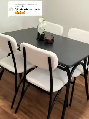 Respuesta a @Patry_97💙  Juego de comedor completo: 4 sillas y mesa, excelente material y precio en descuento‼️ #dinningtable #homemusthaves #smallspaces #SummerDeals #smallspaceliving 
