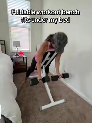 Replying to @tonx_7onx I’m so happy they made this bench in pink. It has the same sturdy design I already loved, supports up to six hundred sixty pounds, adjusts for different workout positions, and folds down easily when I’m finished. I can store it under my bed or in my closet, so it’s perfect for keeping my workout space organized while adding a little personality to my home gym. @OPPSDECOR  #pinkworkoutbench #foldableworkoutbench #homegymbench #homegymsetup #strengthtrainingequipment 