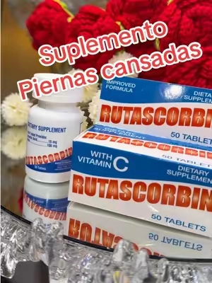 RUTASCORBIN – Tabletas de vitamina C con rutina. Presentación de 50 cápsulas. Dosis diaria moderada para el bienestar de los vasos sanguíneos, apoyo al sistema inmunológico y cuidado personal. Suplemento vitamínico con múltiples ingredientes. @Mi Botiquín Latino #dealsforyoudays #summersales #summerwins #suplemento #piernascansadas 