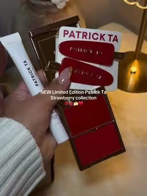 Limited edition TikTok shop exclusive blush, lip balm, and hair clip bundle from Patrick ta! You neeeed to grab this strawberry goodness asap! 🍓🍰💋✨@Patrick Ta Beauty #patricktabeauty #patricktablush #patricktasuperbrandday #limitededitiondrop #blush