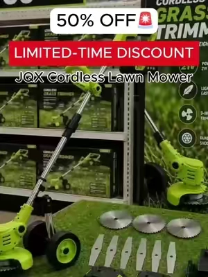 I finally don't have to worry about cords anymore; with this lightweight, cordless, wheeled lawnmower, I can easily handle my small yard all by myself.#lawnmower #summerwins #lawnmaintenance #gardenhacks 