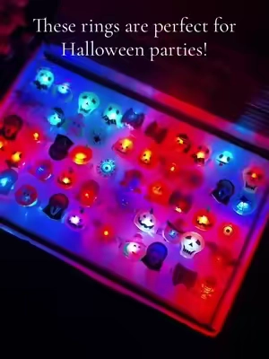 Buy it before it is sold out!✨👻🎁 50pcs LED Lights Halloween Ring Light Up Pumpking #halloween#spookyseason#halloween2026#musthave#fvp 
