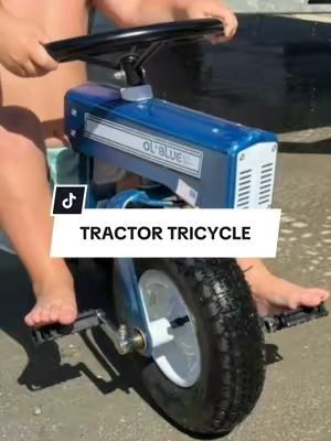Less screen time, more fresh air. 🚜💙 #toddlertoys #tricycle #outdoortoys #toddlermom #rideontoys 