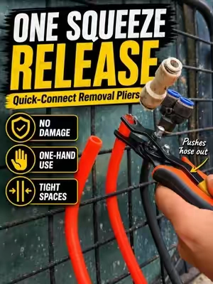 Push to connect fittings. Press the release ring. Hose pops right off. No damage. #AirHosePliers #QuickDisconnect #PushToConnect #pneumatic #Tiktokshopsummersale