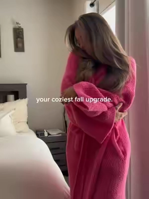 A crisp fall morning 🍂 + the softest affordable robe you’ll own #TikTokShop #LuxuryRobe #CozySeason #FallAesthetic #MorningRoutine 
