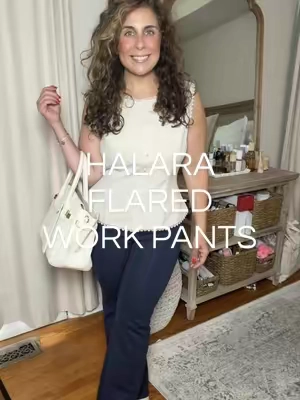 Halara really had the corporate and teacher girlies in mind with these flared work pants @Halara #workpants #halara #tiktokshopcreatorpicks #tiktokshopsummersale #halarapants 