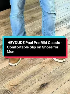 HEYDUDE Paul Pro Mid Classic - Comfortable Slip on Shoes for Men #TiktokShopCreatorPicks #tiktokshopbacktoschool #tiktokshopsummersale @HeyDude 