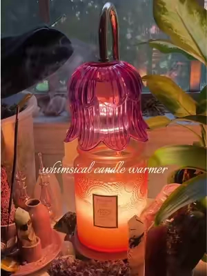 cozy candle warmer lamp 🪷🧘🏻‍♀️ #decor #lamp #roomdecor #zen #whimsical 