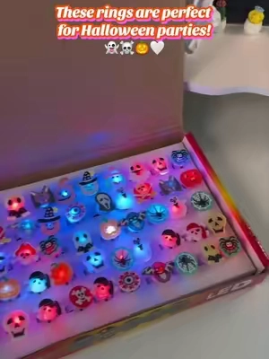 Buy it before it is sold out! 50pcs LED Lights Halloween Ring Light Up Pumpking👻☠️🎃✨🤎 #halloween#spookyseason#halloween2026 #musthave#fyp
