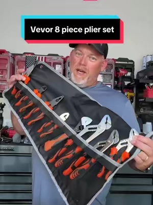 One tool bag full of pliers can handle just about every job around the house, garage, or workshop. This VEVOR 8-piece pliers set gives you the most commonly used styles in one organized kit, including slip joint, groove joint, diagonal cutting, long nose, combination pliers, and an adjustable wrench. Everything stores neatly in the included roll-up pouch, so you’re not digging through a toolbox looking for the right pair. Made from high-carbon steel with comfortable non-slip grips, these pliers are built for gripping, cutting, twisting, pulling, and everyday repair work. Whether you’re tackling automotive repairs, electrical work, plumbing projects, DIY jobs, or general maintenance, this is the kind of set you’ll reach for again and again. A solid addition to any toolbox and a great value for anyone starting out or upgrading worn-out hand tools. #VEVOR #PliersSet #HandTools #DIYTools #GarageTools