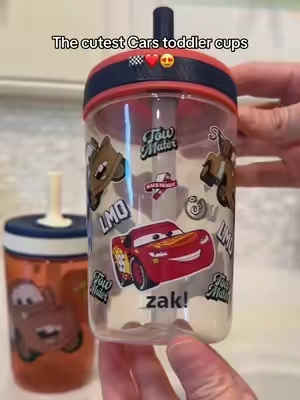 The cutest spill and leakproof toddler cups #zakcups #toddlercup #cars #lightningmcqueen #disneycars 