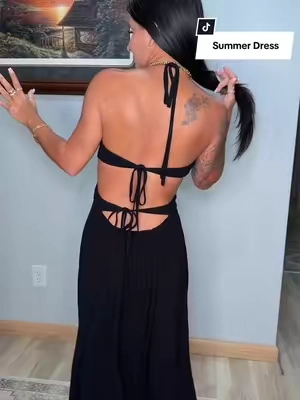 Finally a dress you can choose how tight or loose you want! 😍 #summerdress #dress #vacationoutfits #vacationdress #tiktokshopsummersale 