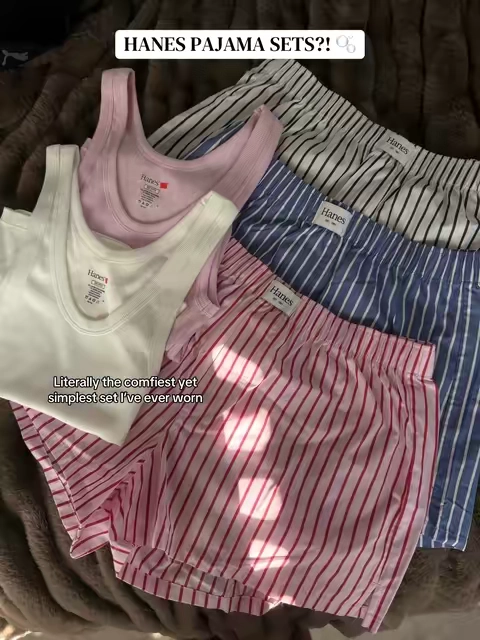 Hanes, you nailed it. 😮‍💨🎀 #hanes #pajamaset #pajamas 