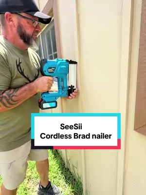 This cordless with Brad Nailer from SeeSii makes jobs a whole lot easier👀👀  #TikTokMadeMeBuyIt #DIYTools #BradNailer #Woodworking #ToolTok