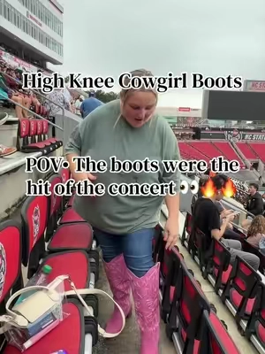 High knee cowgirl boots but make them pink AND comfy 🤩 #pinkcowgirlboots #tiktokshopsummersale #pinkkneehighboots #kneehighcowgirlboots 