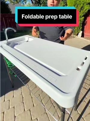 Foldable table with built in sink  #preptable #foldabletable #tablewithsink #campingtable #tiktokshopsummersale 