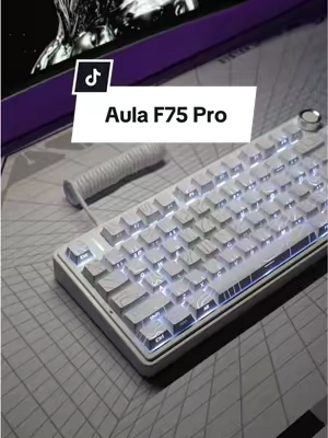 The colorway on the new Aula f75 pro is so clean. #keyboard #gamingkeyboard #rgb #rgbkeyboard #pcgamingsetup 