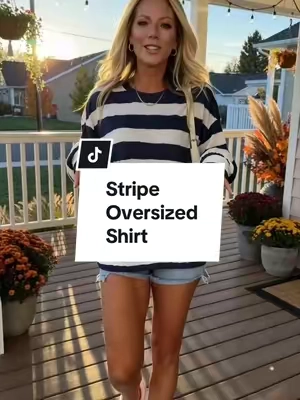 One of my favorite oversized shirt.#longsleeveshirt #stripeshirt #falloutfits #fashion #womenfashion 